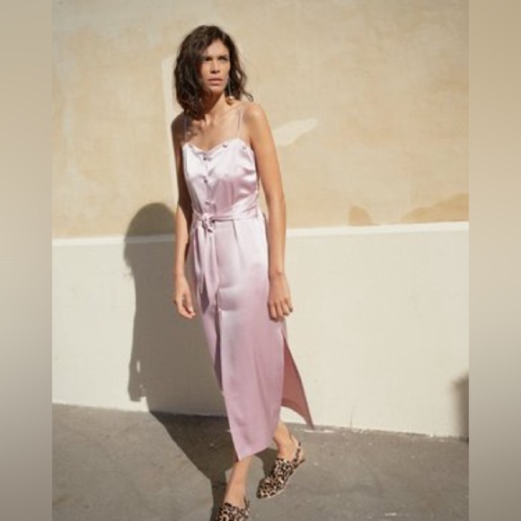 Nanushka Soraya Satin Button Down Dress NWT - Picture 4 of 14